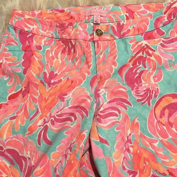 LILLY PULITZER “POOLSIDE BLUE LOVEBIRDS” KELLY SKINNY ANKLE PANTS - Picture 6 of 11